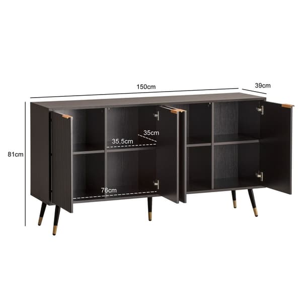 Rootz Stylfuldt skuffer - Moderne skænk - Opbevaringsenhed - Rummelig design - 150 cm x 81 cm x 39 cm