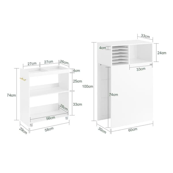 SoBuy Arkivskab Printer Stand Sidebord Sengebord ASK12-W
