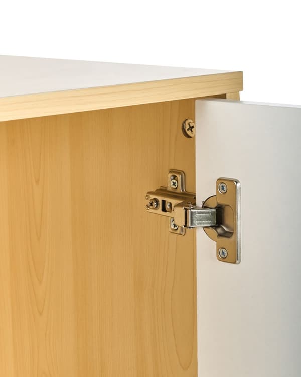 Oppbevaringsskap Lysebrun Hvit Sponplater 117 cm 3 hyller 2 dører Moderne stil Hjemmekontor Oppbevaring