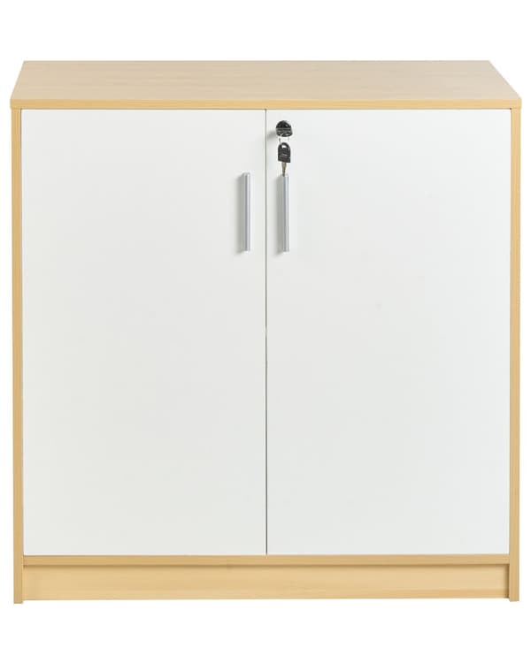 Oppbevaringsskap Lysebrun Hvit Sponplater 80 cm 2 hyller 2 dører Moderne stil Hjemmekontor Oppbevaring