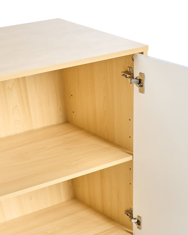 Oppbevaringsskap Lysebrun Hvit Sponplater 80 cm 2 hyller 2 dører Moderne stil Hjemmekontor Oppbevaring