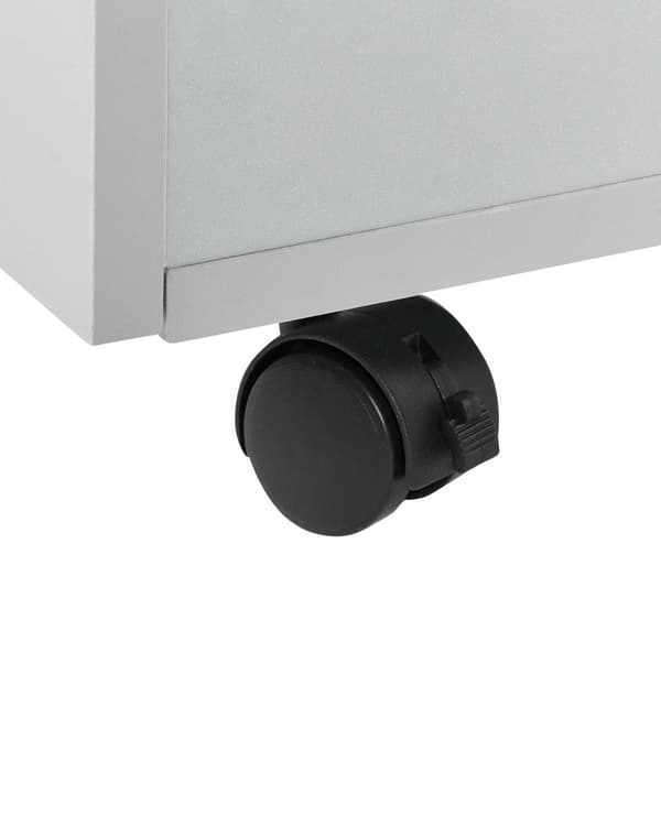 Skuffeelement Hvid 60 cm Skuffekassette på Hjul til Kontor Skrivebord Arkivskab til Hængemapper Lille Skab med Lås Skuffeskab med Skuffer