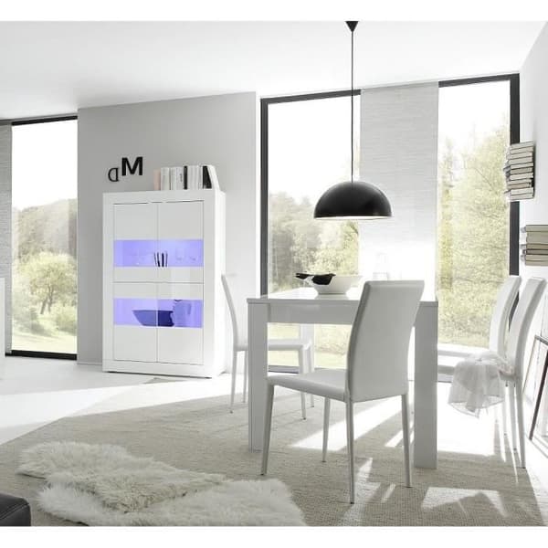 Vitrin - BASICO - 4 dörrar - Blank vit - 101 x 42 x 161 cm