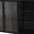 Miniatyrbillede 8 af 11: Rootz 3 -dørs vægmonteret glasskab - buet display - Elegant opbevaring - Alsidig design - 90 x 20 x 70 cm