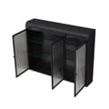Miniatyrbillede 11 af 11: Rootz 3 -dørs vægmonteret glasskab - buet display - Elegant opbevaring - Alsidig design - 90 x 20 x 70 cm