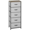 Miniatyrbillede 6 af 6: ROOTZ 5 Skuffe Bryst - Opbevaringsskab - Foldbar stofskuffe - Optimal stabilitet - 45 x 30 x 116 cm - Grå