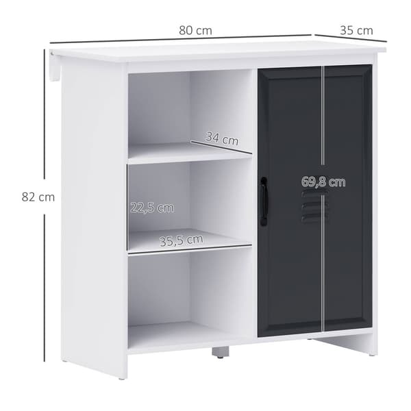 Rootz Buffet Storage Unit - 3 Rumskab - Moderne møbler - Elegant opbevaring - 80 cm x 35 cm x 82 cm