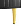 Pikkukuva 9 / 11: Rootz Black Sideboard - Buffet Table - säilytyskaappi - Ainutlaatuinen akselisuunnittelu - Tyylikäs ruokasalin lisäys - 152 cm x 40 cm x 75cm