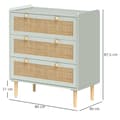 Miniatyrbillede 3 af 10: Rootz Bedroom Chest of skuffer - Beklædningsopbevaring - Rattan Fronts - Anti -Tipping Design - 80L x 40W x 87,5 timer cm - Grøn og brun MDF