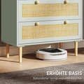 Miniatyrbillede 7 af 10: Rootz Bedroom Chest of skuffer - Beklædningsopbevaring - Rattan Fronts - Anti -Tipping Design - 80L x 40W x 87,5 timer cm - Grøn og brun MDF