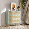 Miniatyrbillede 8 af 10: Rootz Bedroom Chest of skuffer - Beklædningsopbevaring - Rattan Fronts - Anti -Tipping Design - 80L x 40W x 87,5 timer cm - Grøn og brun MDF