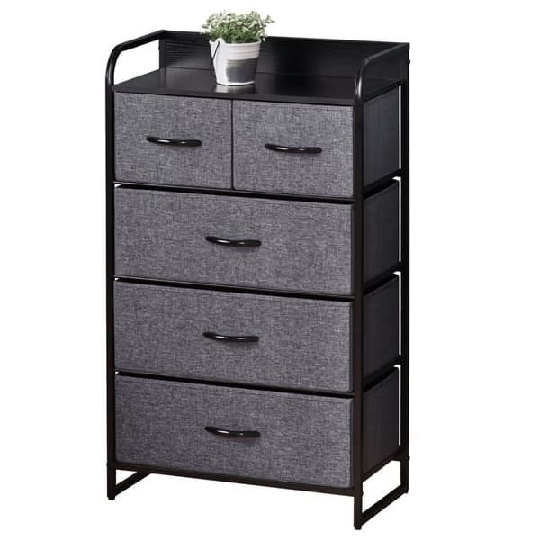 Rootz -kaapin säilytyskalusteet - taitettavat kangaslaatikot - järjestäjät - tilaa säästävä - 58 x 29 x 99 cm harmaa ja musta