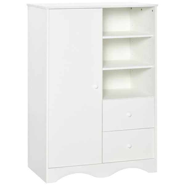 Rootz -kabinet med dør & 5 hylder - Opbevaringsmøbler - Hvid arrangør - Alsidig og stilfuld - 85,7 cm x 49,2 cm x 123,8 cm