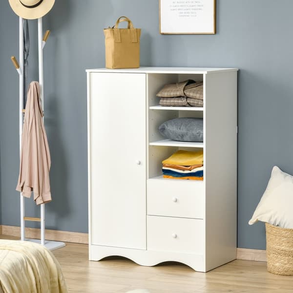 Rootz -kabinet med dør & 5 hylder - Opbevaringsmøbler - Hvid arrangør - Alsidig og stilfuld - 85,7 cm x 49,2 cm x 123,8 cm