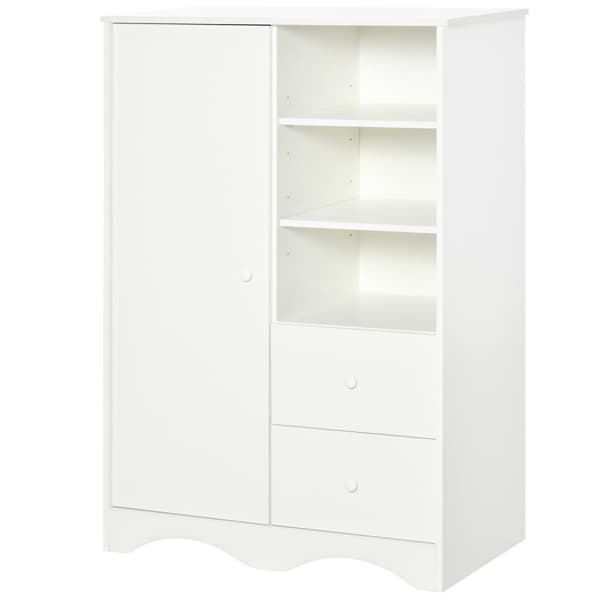 Rootz -kabinet med dør & 5 hylder - Opbevaringsmøbler - Hvid arrangør - Alsidig og stilfuld - 85,7 cm x 49,2 cm x 123,8 cm