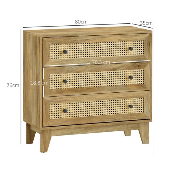 Juuren laatikkohuone - säilytyskalusteet - Rattan -lipasto - ruskea - tyylikäs muotoilu - 80 x 35 x 76 cm