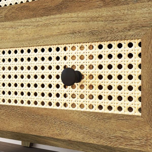 Juuren laatikkohuone - säilytyskalusteet - Rattan -lipasto - ruskea - tyylikäs muotoilu - 80 x 35 x 76 cm