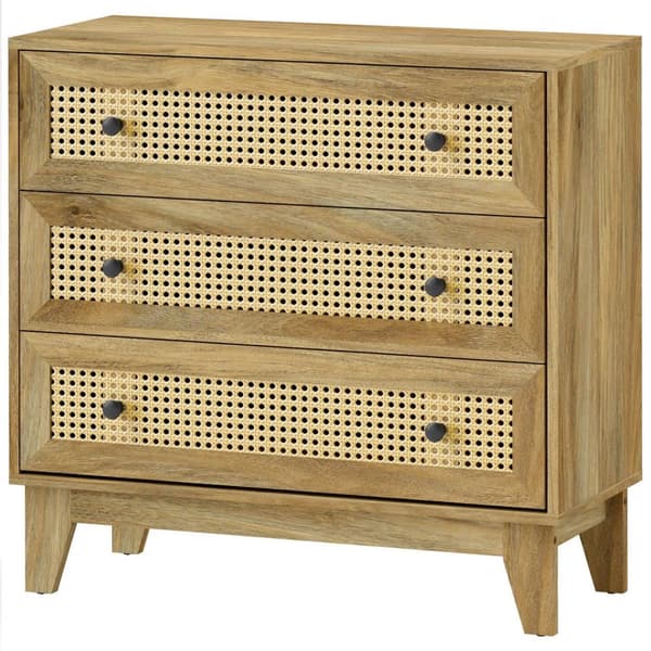 Juuren laatikkohuone - säilytyskalusteet - Rattan -lipasto - ruskea - tyylikäs muotoilu - 80 x 35 x 76 cm