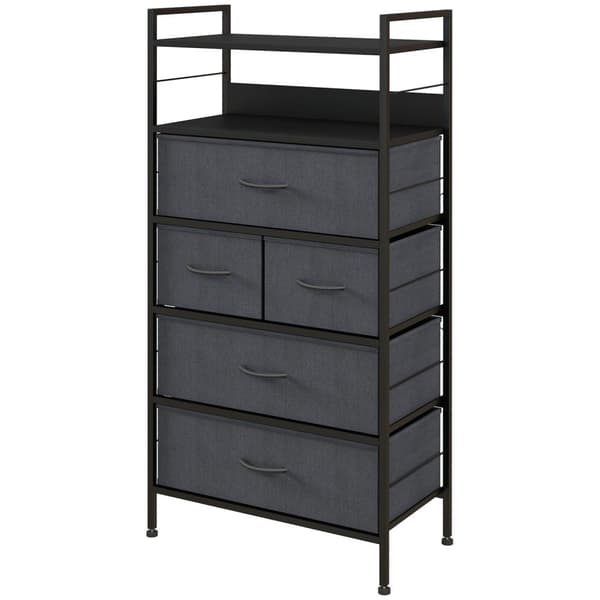 Juotz -laatikkojen rintakehän säilytyskalusteet - kangaskaapit - teräsrakenne - runsaasti tilaa - 58L x 30b x 120h cm - musta