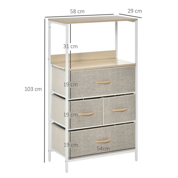 Rootzin laatikkokastike - lipasto - säilytysyksikkö - irrotettavat laatikot - tukeva suunnittelu - 58 cm x 29cm x 103cm