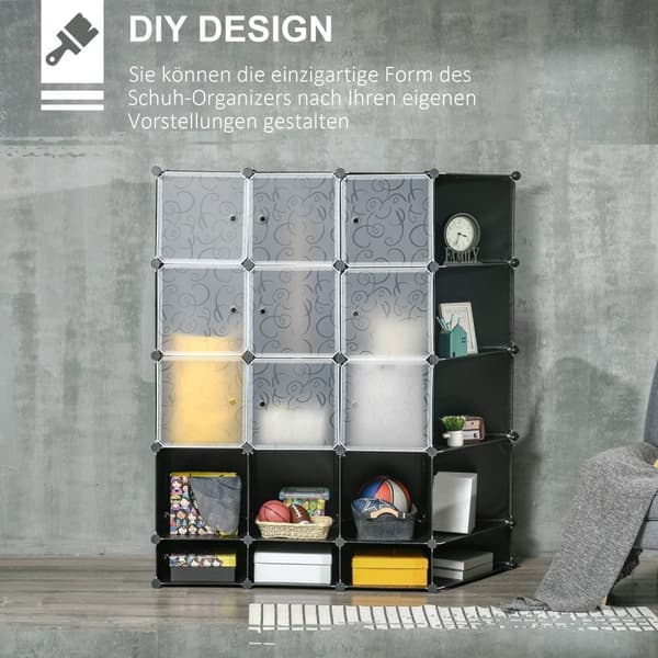 Rootz Modular Storage Cabinet - Garderob - Skåp - Hållbar plast och stål - 16 Fack - 145x46x162cm