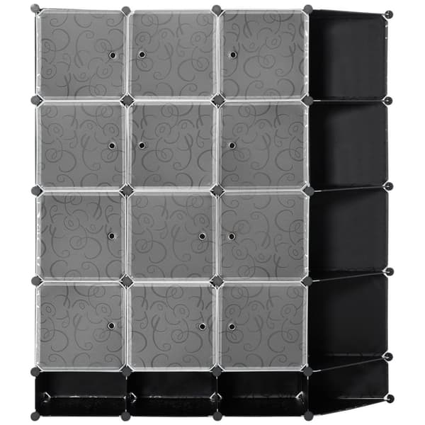 Rootz Modular Storage Cabinet - Garderob - Skåp - Hållbar plast och stål - 16 Fack - 145x46x162cm