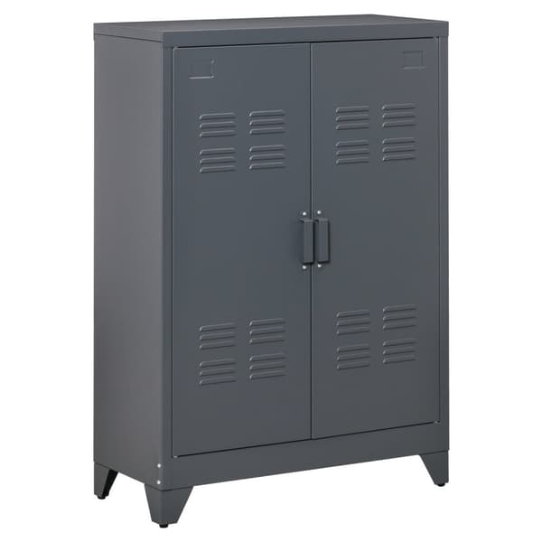 Rootz Metal Storage Cabinet Garderobe - Filskabinet - Kontorskabinet - Industriel stil - Justerbare hylder - 75 cm x 33 cm x 110 cm