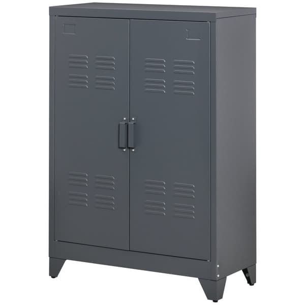 Rootz Metal Storage Cabinet Garderobe - Filskabinet - Kontorskabinet - Industriel stil - Justerbare hylder - 75 cm x 33 cm x 110 cm