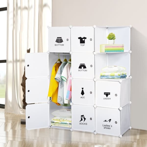 Rootz Modular Garderobe - Closet Organizer - Storage Unit - Alsidig - 111 cm x 47 cm x 145 cm