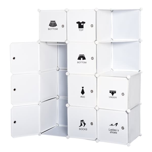 Rootz Modular Garderobe - Closet Organizer - Storage Unit - Alsidig - 111 cm x 47 cm x 145 cm