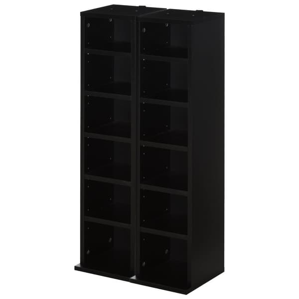 Rootz Sæt med 2 søjlehylder - DVD -opbevaringsskab - CD -opbevaring - 204 CD -kapacitet - Elegant design - 21 cm x 22,5 cm x 88,5 cm