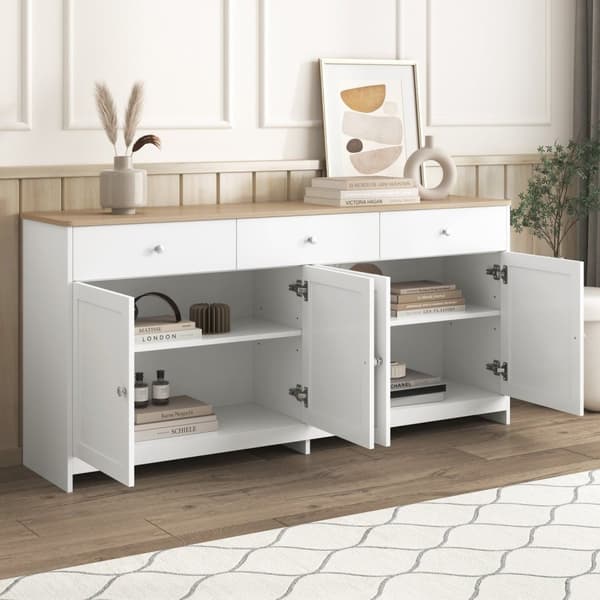 Rootz Rustic skænk - Landstil - Trækornskab - Rigelig opbevaring - 160L x 37b x 75H cm