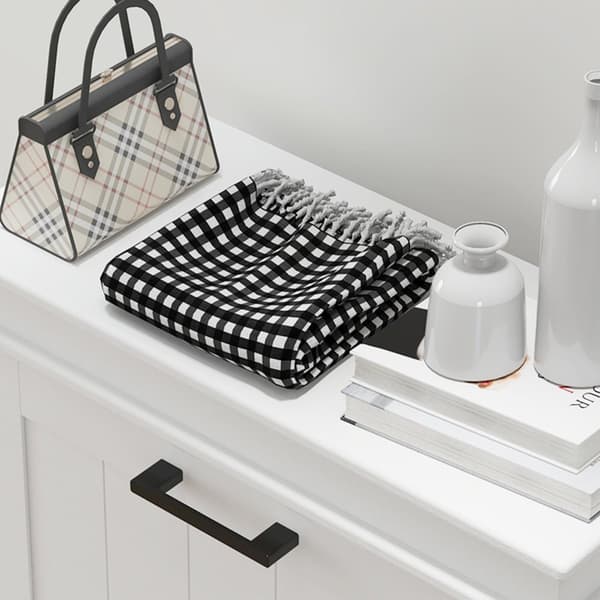 Rootz Shoe Cabinet - 3 foldedøre - Justerbare hylder - Rumbesparende design - 54 x 24 x 117,5 cm - Hvid