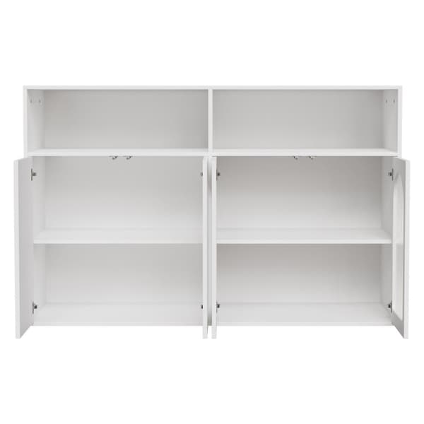 Rootz skænkeskab - Glasskærmskab - LED -opbevaringsenhed - Holdbarhed - 140 cm x 35 cm x 90 cm