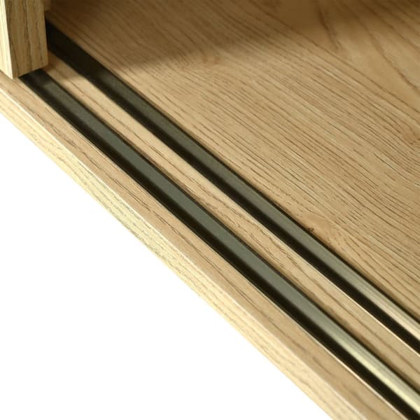 Rootz skænk med skuffer - opbevaringsskab - buffetbord - rotting mesh, 120 × 40 × 78 cm - elegant retro design
