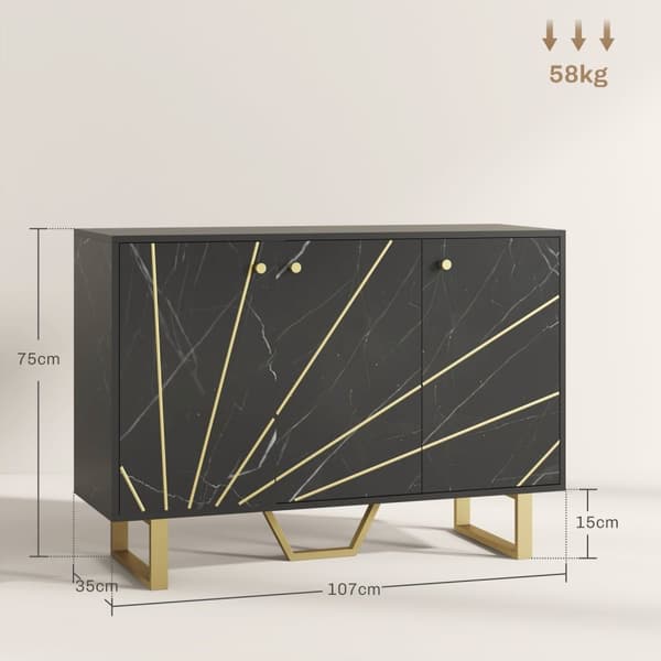 Rootz Storage Cabinet Skænk - Stue Cupboard - Justerbar hylde - Elegant og funktionel - 107x35x75cm