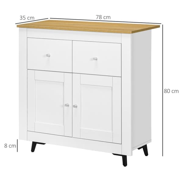 Rootz -opbevaringsskab med døre - skabsarrangør - 2 skuffer - Forbedret sikkerhed - 78 x 35 x 80 cm - Hvid