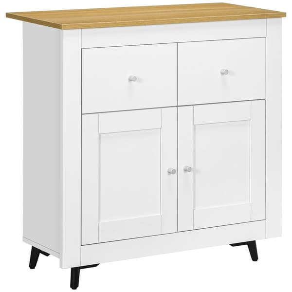 Rootz -opbevaringsskab med døre - skabsarrangør - 2 skuffer - Forbedret sikkerhed - 78 x 35 x 80 cm - Hvid