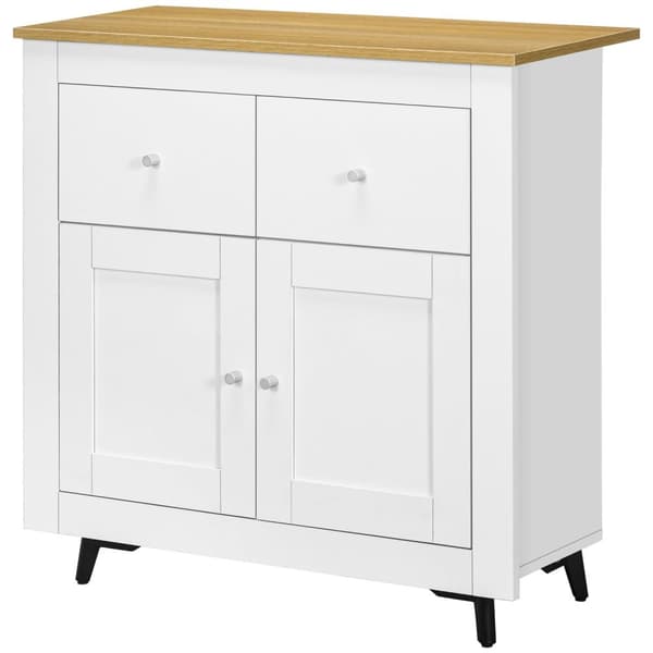 Rootz -opbevaringsskab med døre - skabsarrangør - 2 skuffer - Forbedret sikkerhed - 78 x 35 x 80 cm - Hvid