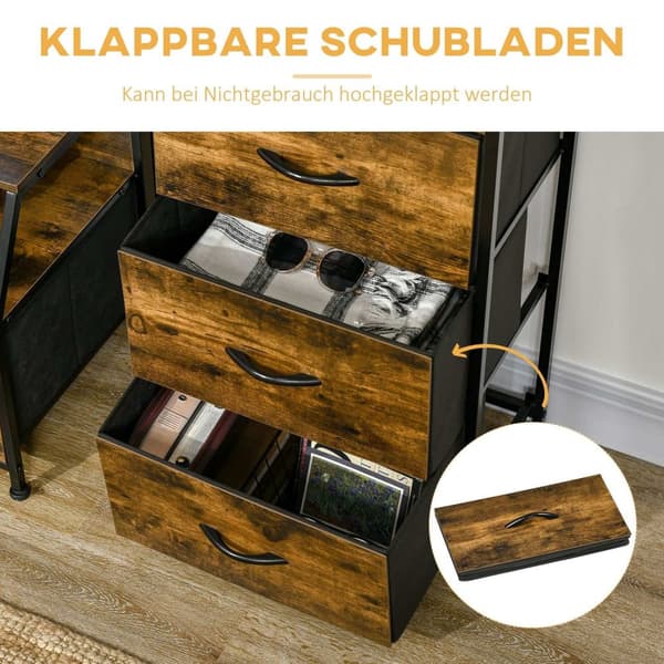 Rootz Storage Cabinet - Stof skuffer - MDF -hylder - Stålramme - Justerbare fødder - 44x29x92 cm