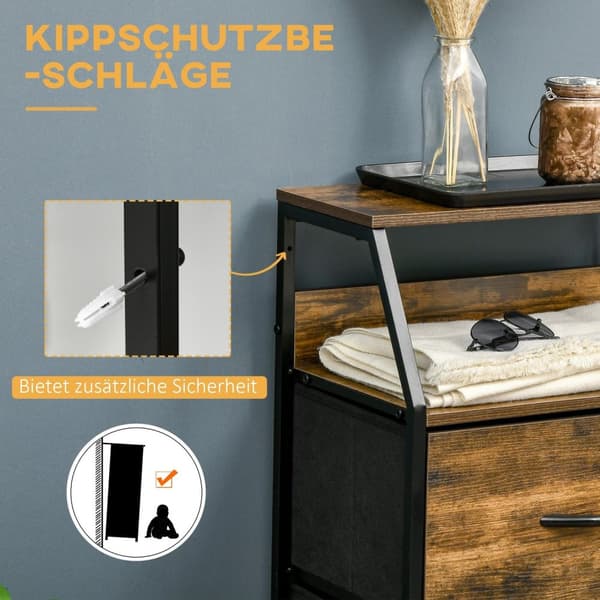 Rootz Storage Cabinet - Stof skuffer - MDF -hylder - Stålramme - Justerbare fødder - 44x29x92 cm