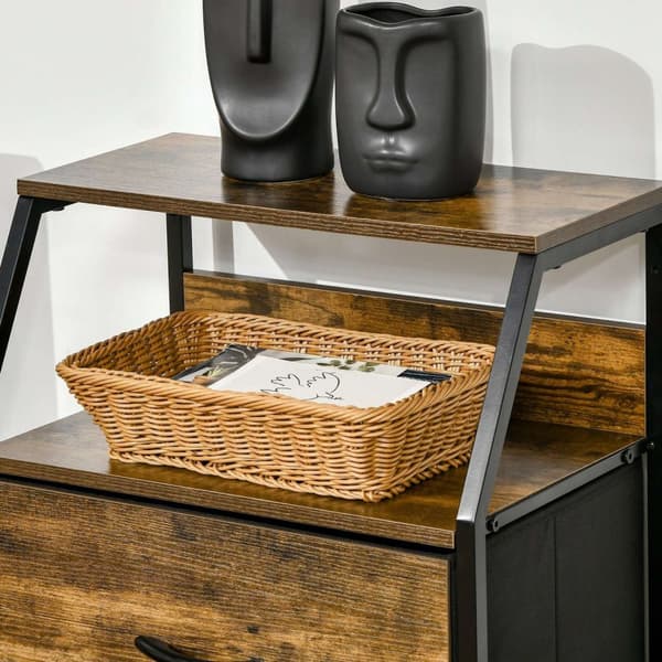 Rootz Storage Cabinet - Stof skuffer - MDF -hylder - Stålramme - Justerbare fødder - 44x29x92 cm