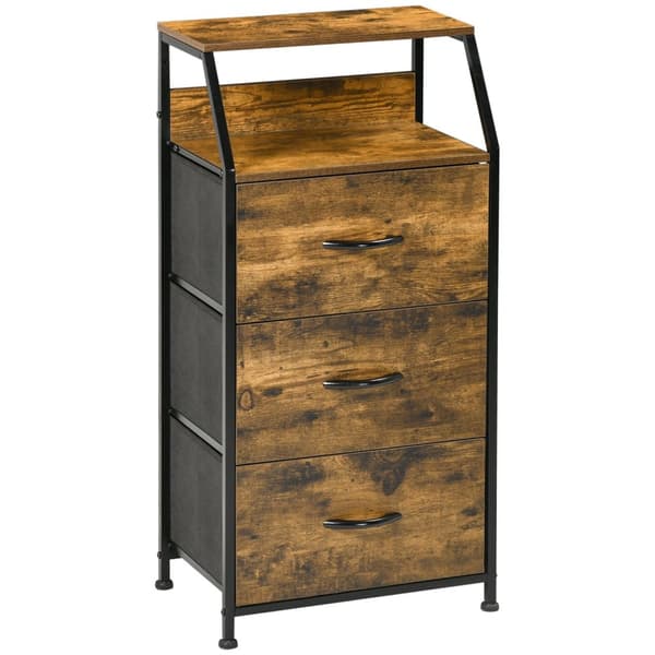Rootz Storage Cabinet - Stof skuffer - MDF -hylder - Stålramme - Justerbare fødder - 44x29x92 cm