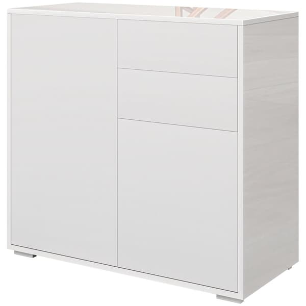 Rootz förvaringsskåp - skänk - sidoskåp - tippskydd - 79 cm x 36 cm x 75 cm - vit