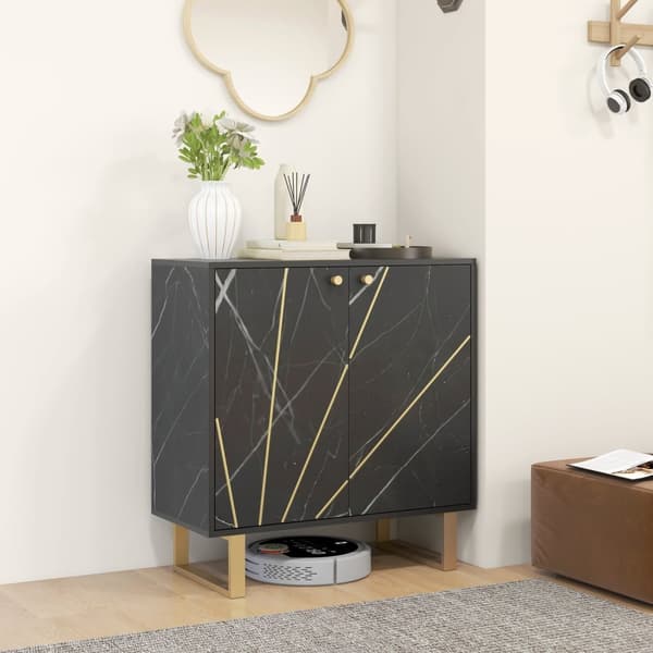 Rootz Storage Buffet - Sideboard - Konsolipöytä - Säädettävät hyllyt - 76 cm x 35cm x 77cm - musta