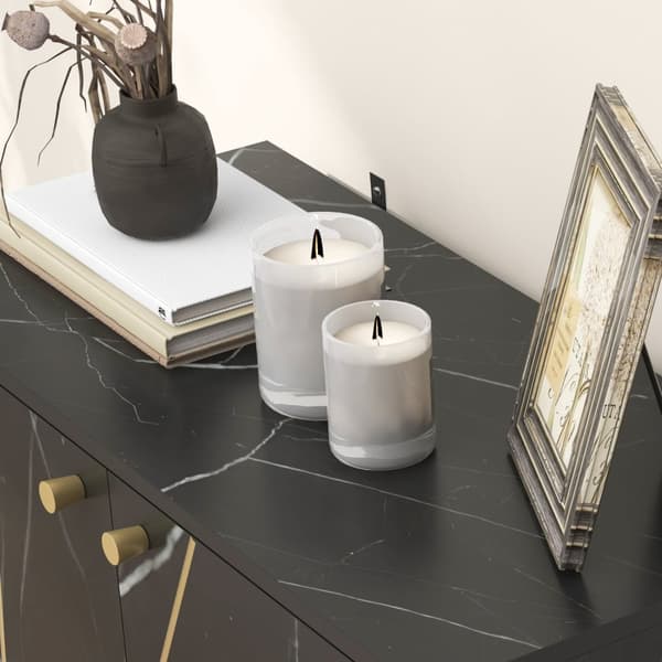Rootz Storage Buffet - Sideboard - Konsolipöytä - Säädettävät hyllyt - 76 cm x 35cm x 77cm - musta