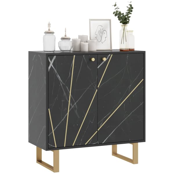 Rootz Storage Buffet - Sideboard - Konsolipöytä - Säädettävät hyllyt - 76 cm x 35cm x 77cm - musta