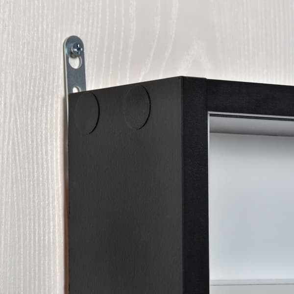 Rootz Wall Showcase for Collector's Pieces - Display Case - Storage Unit - Højdejusterbar - 80 x 9,5 x 60 cm sort