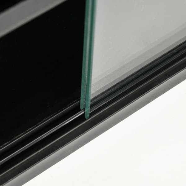 Rootz Wall Showcase - Collector's Display Case - Justerbare hylder - glasskydedøre - Beskytter samleobjekter - 80 x 9,5 x 60 cm, sort