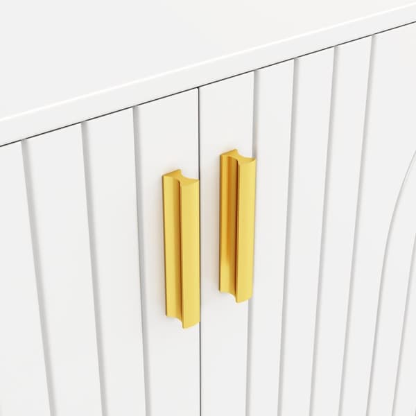 Rootz White skænk - Buffetskab - Opbevaringsenhed - Elegant design, let rengøring, MDF, 152 cm x 40 cm x 75 cm